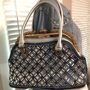 Denim & Rhinestone Handbag - NWT Medium Size